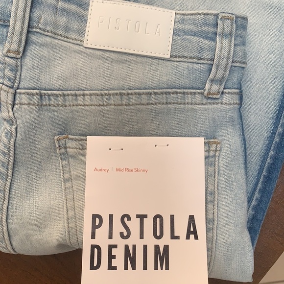 PISTOLA Light Wash Mid Rise Skinny Two Toned Denim Jeans Size 25 NWT - Picture 12 of 14
